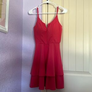 Francesca’s pink tiered dress